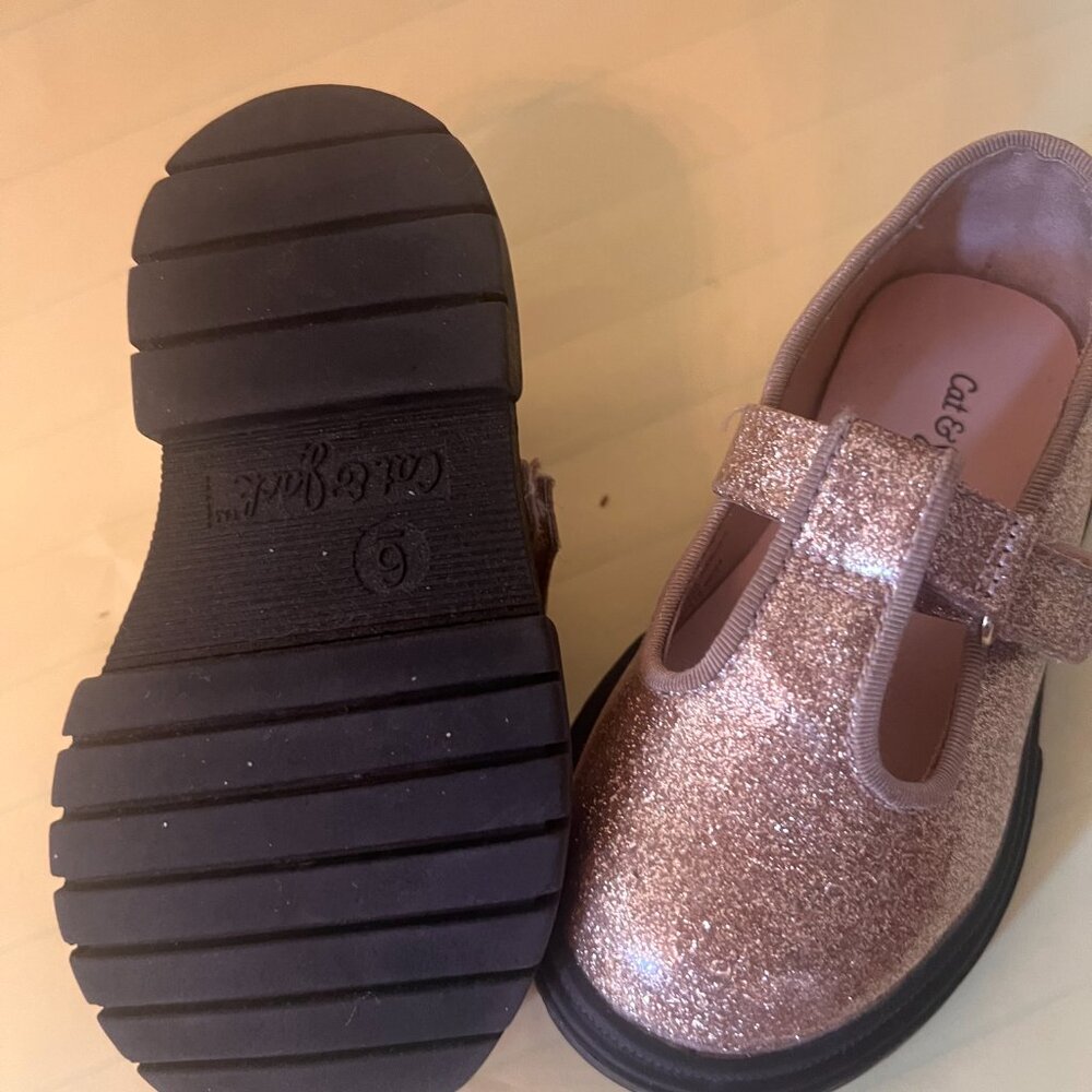 Cat & Jack Metallic Gold Mary Jane shoes - Picture 2 of 5
